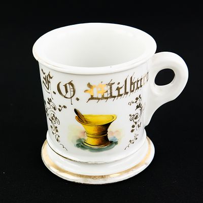 Pharmacist Occupational Shaving Mug. Shaving mug for a Pharmacist showing a mortar & pestle. In 