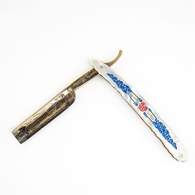 Frank Buster Fight'n Rooster Constitution Razor. Vintage Straight Razor "Fight'n Rooster" by 