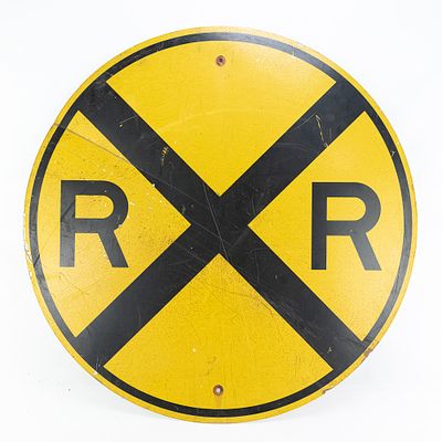 Reflective Railroad Crossing X Sign. Large 36" Inch Reflective, single side metal crossing sign 