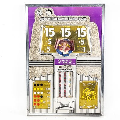 "Silver Bell" Gambling 5 Cent Pull Tab Coin Op. Another unusual counter top gambling item which 