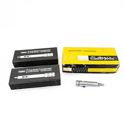Electro Voice 664 Super Scope EC-3S Microphones. Vintage microphone assortment showcases an 