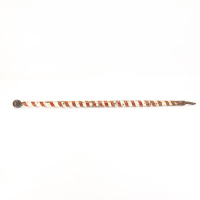 Antique Wooden Barber Pole Staff. This is a fantastic antique wooden barber pole staff, likely 