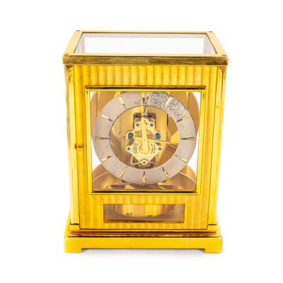 LeCoultre Switzerland Atmos #522 Tuxedo Clock. Lecoultre Atmos #522 Tuxedo gilded clock in very 