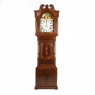 1800s R. Davies & Son Grandfather Clock. Beautiful mahogany case grandfather clock made by 