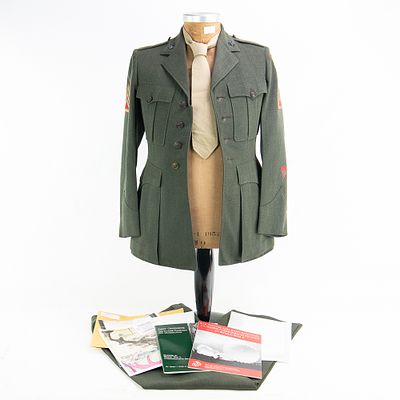 WWII USMC 5th DIV Named Uniform Paratrooper. Uniform This jacket is custom tailor-made of a whip 