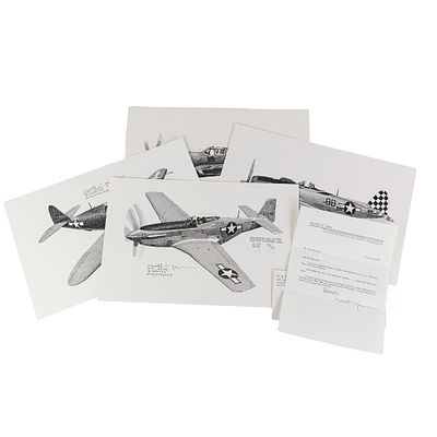 WWII Ace Herschel Green P40/47/51's 8 Air Victory. This collection features four black and 