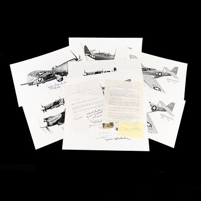 Signed Aces, MOH Notables #8 Don Blakeslee. A phenomenal collection of eight signed aviation 