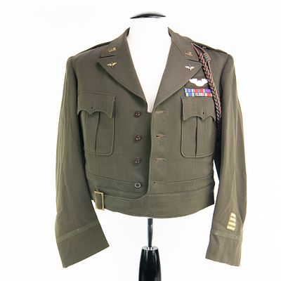 WWII Ike Jacket Glider Pilot I Troop Carrier CMD. Officer “Ike” jacket for Glider pilot, I Troop 