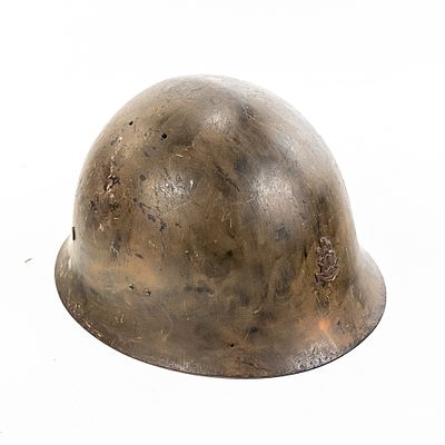 WWII Japanese Type 90 Naval Landing Force Helmet. WWII Japanese Type 90 Naval Combat Helmet 