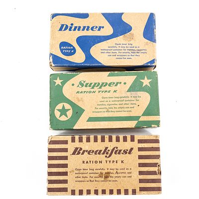 Complete WWII US Army K-Ration Set. Complete set of original World War II US Army K-Rations 