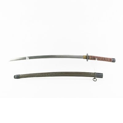Rare Late War Last Ditch NCO Japanese Sword. BLADE: Machine made in very good condition. BLADE 
