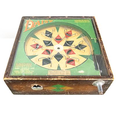 1930s Daisy Table Top Game. This is a fantastic, early example of a pre-flipper coin-operated 