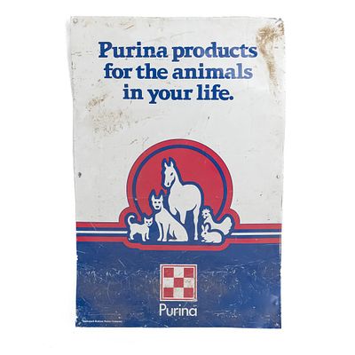 Purina For the Animals in your Life SST Ad Sign. Vintage Purina " For the Animals in your Life" 