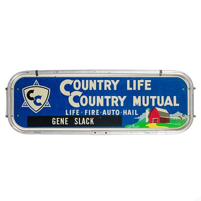 County Life Country Mutual SST Advertising Sign. Vintage Country Life Country Mutual "Gene 