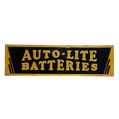 1952 Auto-Lite Batteries SST Advertising Sign. Auto-Lite Batteries single sided metal 