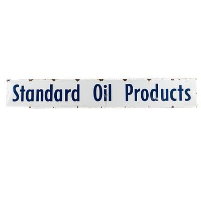Standard Oil Products SSP Advertising Sign. "Standard Oil Products" single sided porcelain 