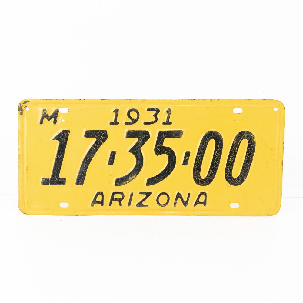 Arizona 1931 License Plate. # 17-35-00 repaint in good condition. See pics. From the Jim Dvorak 