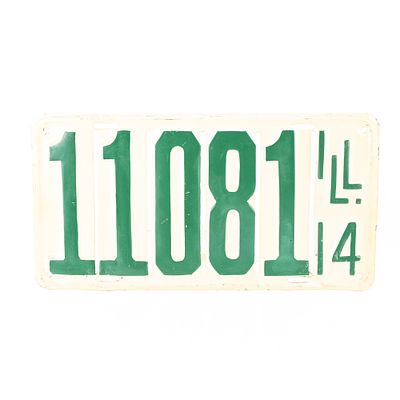 Illinois 1914 License Plate. # 11081 front plate repaint in good condition. See pics. From the 