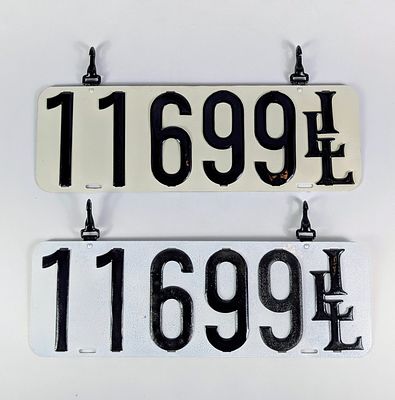 Illinois Pre-State License Plate Kit Pair. # 11699 Illinois pre-state license plate pair in 