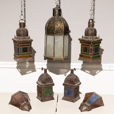 Assorted Moorish Style Filigree Lanterns (7). This impressive collection of seven 
