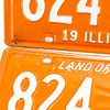 Illinois 1962 License Plate Pair # 824 029 pair in good original condition with one plate Image - 1