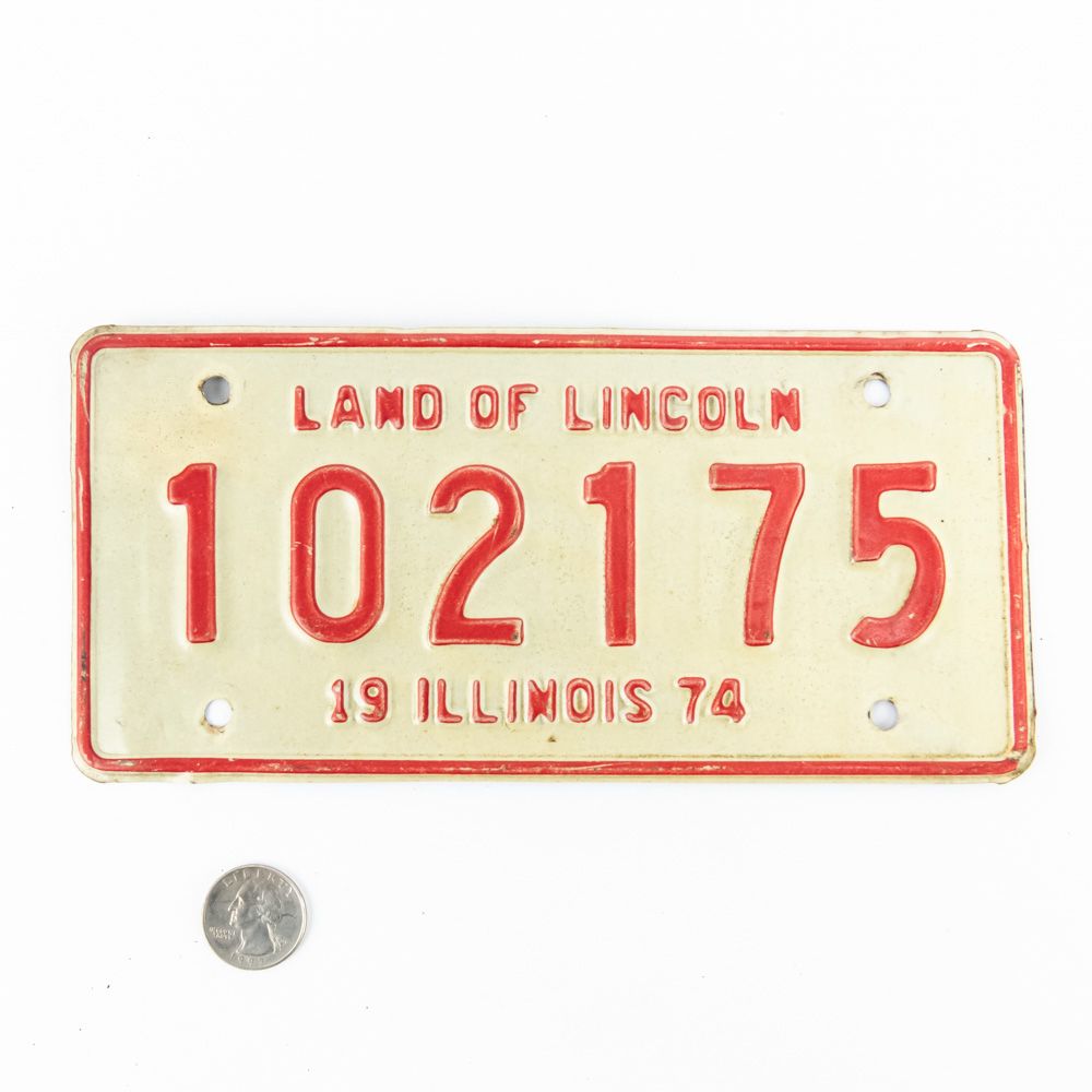 Illinois 1974 Motorcycle License Plate # 102175 in VG original condition. See pics. From the 