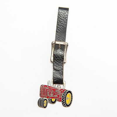 Vintage Watch FOB - RED TRACTOR 44. With leather strap.Pre-owned. Dents, dings, scratches and 