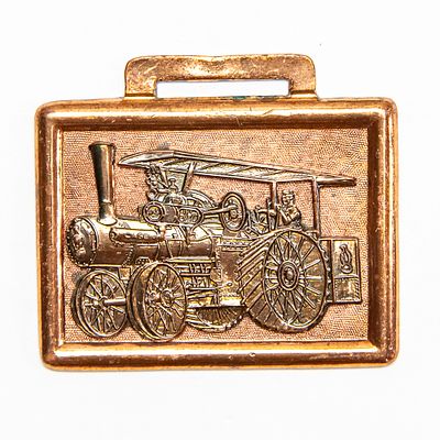 Vintage Watch FOB - J I CASE STEAM THRESHER. Pre-owned. Dents, dings, scratches and other damage 