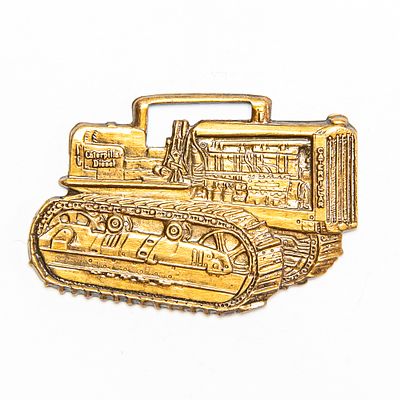 Vintage Watch FOB - CATERPILLAR DIESEL TRACTOR. Pre-owned. Dents, dings, scratches and other 