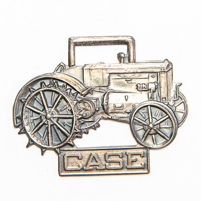 Vintage Watch FOB - STERLING SILVER CASE TRACTOR. Pre-owned. Dents, dings, scratches and other 