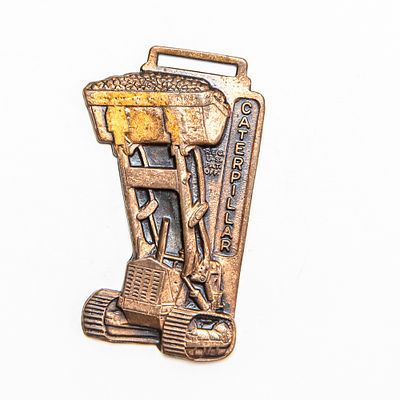 Vintage Watch FOB - 1971 CATERPILLAR 46TH. 46TH ANNIVERSARY.Pre-owned. Dents, dings, scratches 