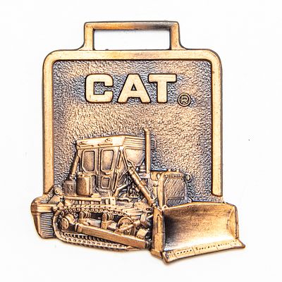 Vintage Watch FOB - CAT BULLDOZER-HOLT BROS. Pre-owned. Dents, dings, scratches and other 