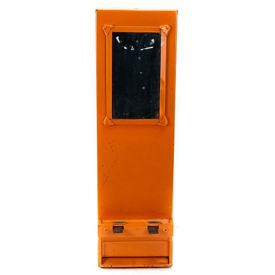 Coin Op Double Entry Candy Vendor Machine. Older repaint with two coin entry sides. Nice mirror 