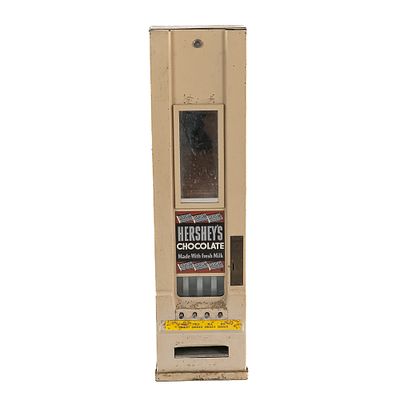 Hershey 1c - 4 Selection Wall Mount Candy Vendor. Looks complete, has lock, no key, but will 