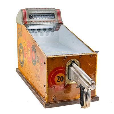 One Cent "Challenger" Counter Top Arcade Game. This is the early version with different case 