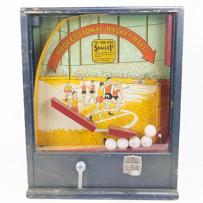 Basketball Coin Op Counter Game. Circa 1940's mechanical basketball counter game by unknown 