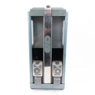 One Cent "Kandy King" Double Compartment Vendor. A counter model, double compartment, bulk candy 