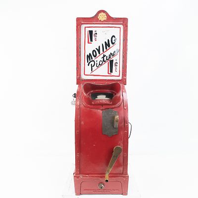 One Cent International Mutoscope Reel Co. A counter model, hand crank Mutoscope with older 