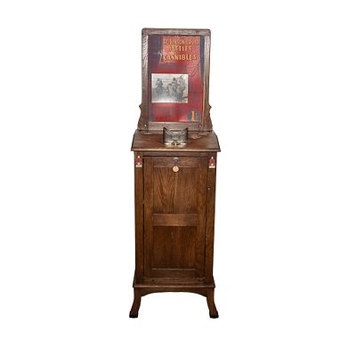 One Cent Mills Drop Card Viewer Stereoscope. Mills Novelty Co. "Robinson Caruso Battles With 