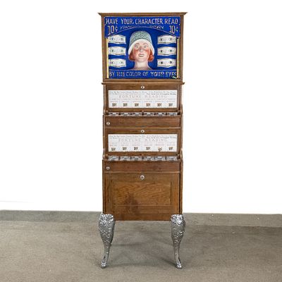 Coin Op 10 Cent Exhibit Supply Fortune Viewer. This machine is an antique character reading and 