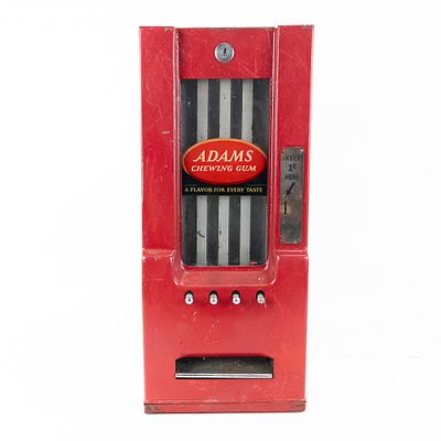 Vintage Adams Chewing Gum Dispenser. This classic mid-20th-century Adams Chewing Gum vending 