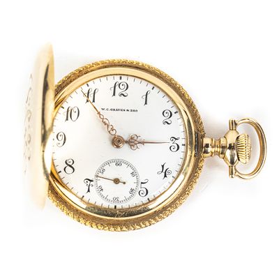 Ladies 14k WC Graves & Bro Fancy Dial Pocket Watch. Ladies WC Graves & Bros Fancy Dial pocket 
