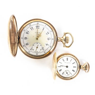 Men Elgin & Ladies Hampden Guaranteed Pocket Watch. Collection features handsome Men's fancy 