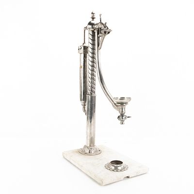 Unique Soda Fountain Countertop Water Purifier. Ornate metal counter top water purifier mounted 