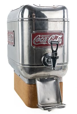 Vintage Coca-Cola Soda Fountain Syrup Dispenser, known as a "boat motor" style due to its 