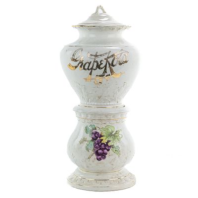 Vintage Grape Kola Soda Fountain Syrup Dispenser, ceramic dispenser likely dating back to early 