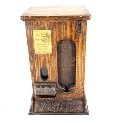 Countertop Zeno Chewing Gum Coin Op Machine. Zeno chewing gum machine, 1900s, Zeno MFG Co 