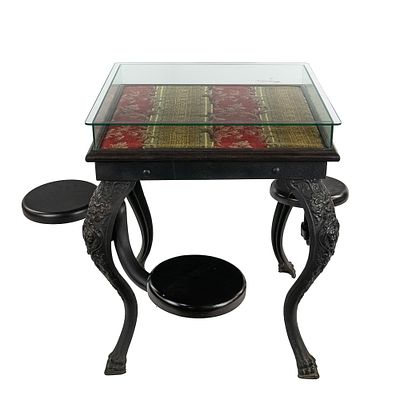 Antique Cast Iron Drug Store Ice Cream Table. Circa 1890's cast iron drug store/soda fountain 