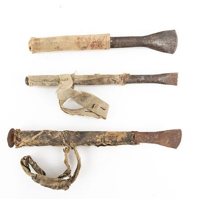 1945 Rosebud & Two Hawk Masonry Set (3). This industrial three-piece kit represents a 