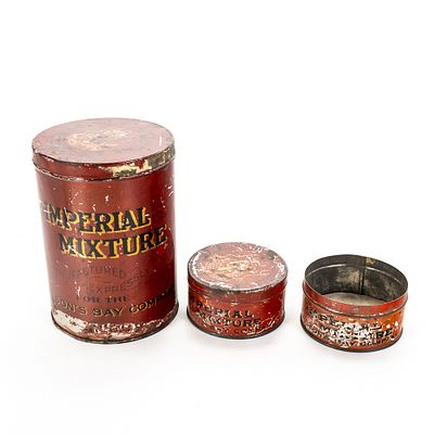 Vintage Hudson's Bay Tobacco Tin Trio. This set of three "Imperial Mixture" tobacco tins was 